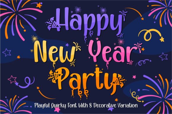 Happy New Year Party Font for Creative Projects